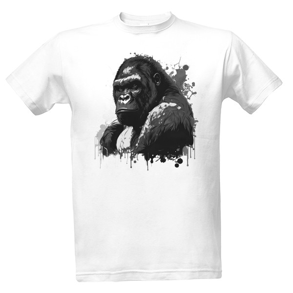 T-shirt Black and white gorilla