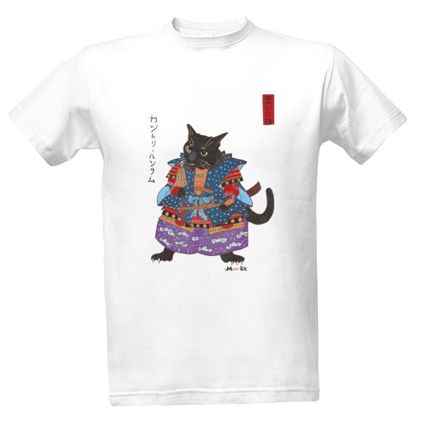 T-shirt Black cat japanese shogun Catori Handsome