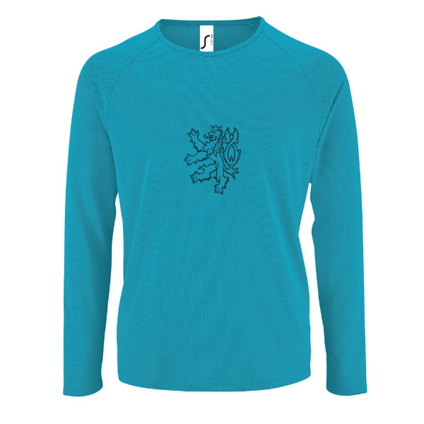 Pánské  funkční tričko long s potiskem Český lev - velký 