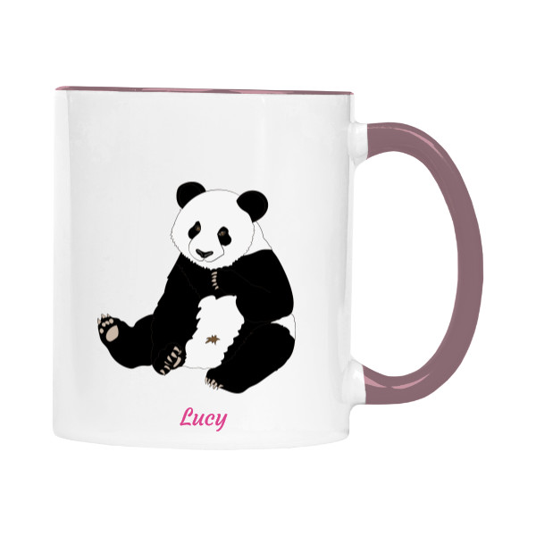 Cup colourful Cup Panda with editable name
