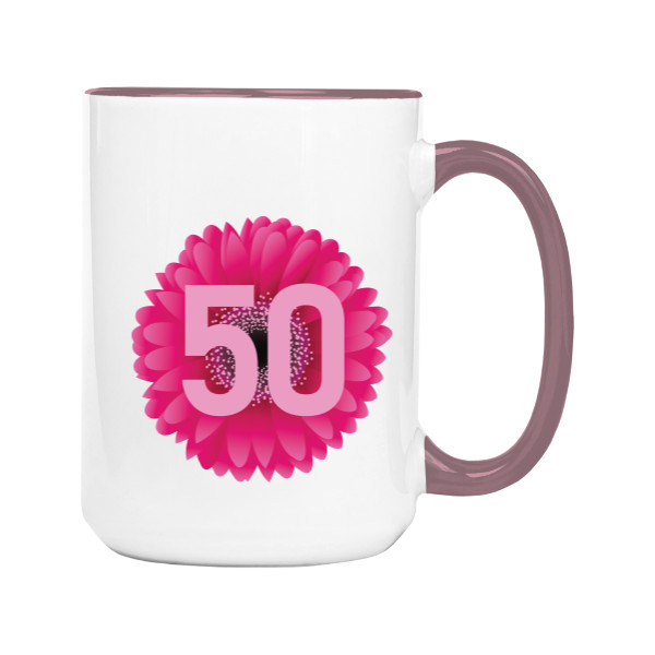 Mug big colourful Floral fifty
