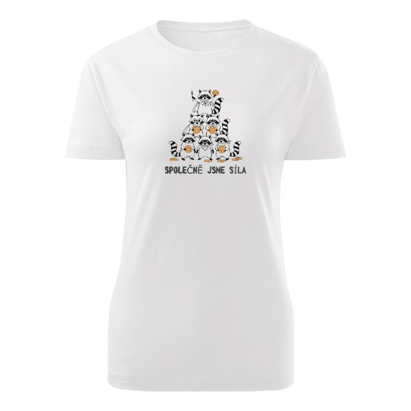T-shirt  gang of raccoons and inscription 