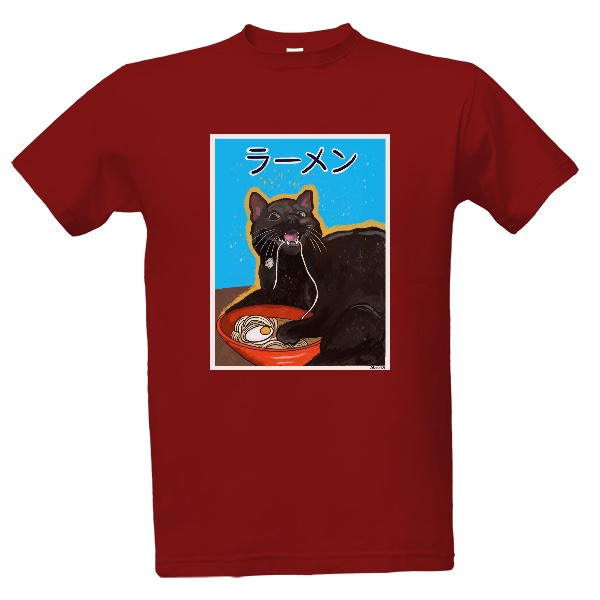 T-shirt Robinson the Black Cat and Ramen