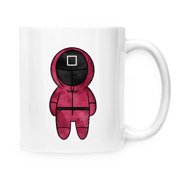 Hrnek malý bílý s potiskem Squid game